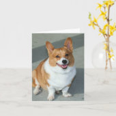 Welsh Corgi notecard Kaart (Gele Bloem)