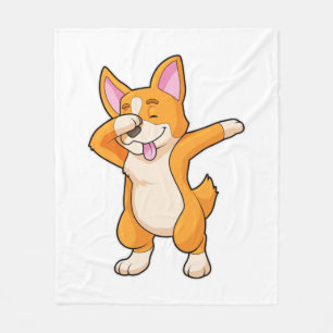 Welsh Corgi op Hip Hop Dance Dab Fleece Deken