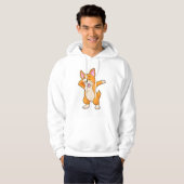 Welsh Corgi op Hip Hop Dance Dab Hoodie (Voorkant volledig)