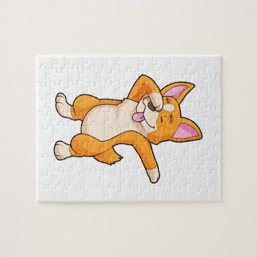 Welsh Corgi op Hip Hop Dance Dab Legpuzzel (Horizontaal)