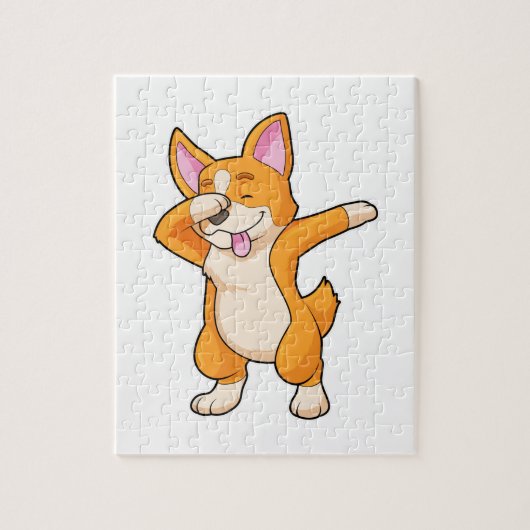 Welsh Corgi op Hip Hop Dance Dab Legpuzzel (Verticaal)
