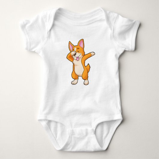 Welsh Corgi op Hip Hop Dance Dab Romper (Voorkant)