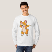 Welsh Corgi op Hip Hop Dance Dab T-shirt (Voorkant volledig)