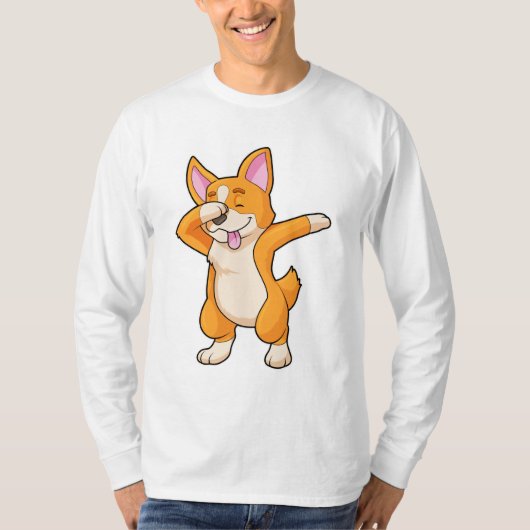Welsh Corgi op Hip Hop Dance Dab T-shirt (Voorkant)