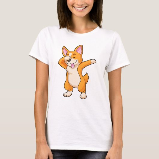 Welsh Corgi op Hip Hop Dance Dab T-shirt (Voorkant)