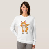 Welsh Corgi op Hip Hop Dance Dab T-shirt (Voorkant volledig)