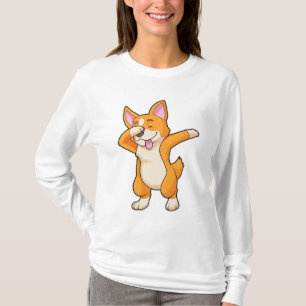 Welsh Corgi op Hip Hop Dance Dab T-shirt