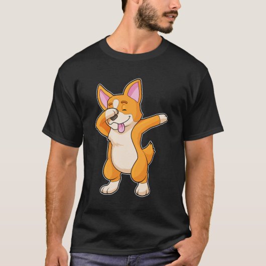 Welsh Corgi op Hip Hop Dance Dab T-shirt (Voorkant)