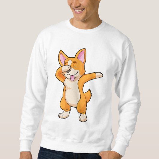 Welsh Corgi op Hip Hop Dance Dab Trui (Voorkant)
