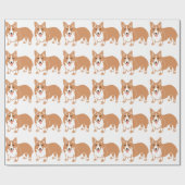 Welsh Corgi Pattern Wrapping Paper Cadeaupapier (Vlak)