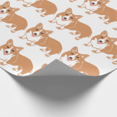 Welsh Corgi Pattern Wrapping Paper Cadeaupapier (Hoek)