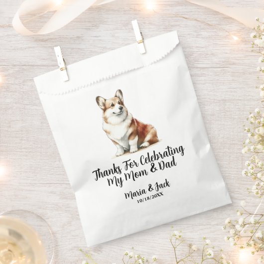 Welsh Corgi Pet Bruiloft Volledige kleur Bedankzakje (Geknipt)