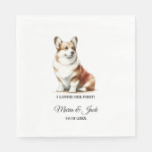 Welsh Corgi Pet Bruiloft Volledige kleur Servet (Voorkant)
