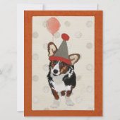 WELSH CORGI POLKADOT Verjaardag Uitnodiging (Achterkant)