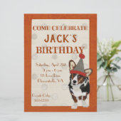 WELSH CORGI POLKADOT Verjaardag Uitnodiging (Staand voorkant)