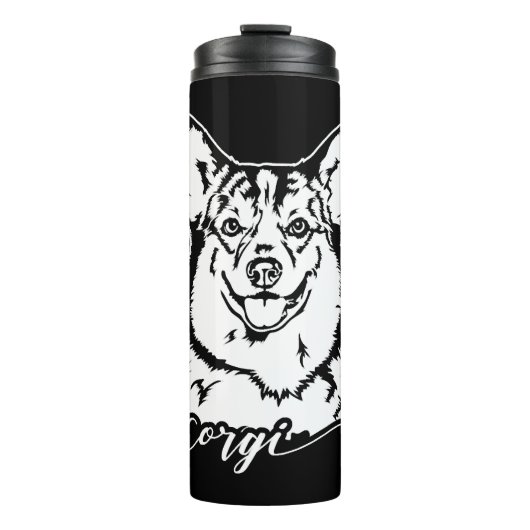 Welsh Corgi portret hond moeder Thermosbeker (Voorkant)