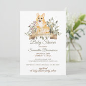 Welsh Corgi Puppy Baby shower Kaart (Staand voorkant)