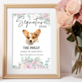 Welsh Corgi puppy bruiloft handtekening Drink teke Poster
