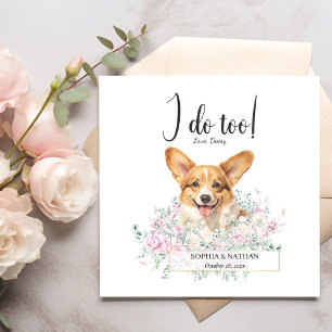 Welsh Corgi Puppy Dog Wedding Cocktail Napkins Servet