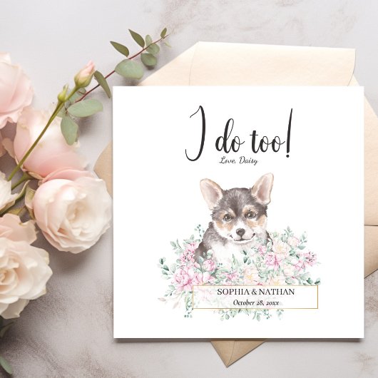Welsh Corgi Puppy Dog Wedding Cocktail Napkins Servet