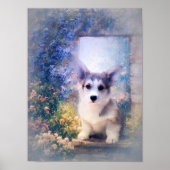 Welsh Corgi Puppy in Doorway Poster (Voorkant)