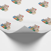 Welsh Corgi Puppy met Santa Hat Cadeaupapier (Hoek)