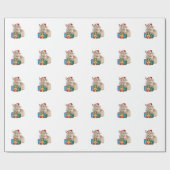 Welsh Corgi Puppy met Santa Hat Cadeaupapier (Vlak)