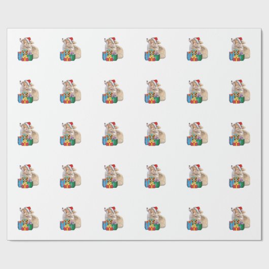 Welsh Corgi Puppy met Santa Hat Cadeaupapier (Vlak)