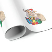 Welsh Corgi Puppy met Santa Hat Cadeaupapier (Rol Hoek)