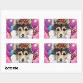WELSH CORGI RECHTHOEKIGE STICKER (Vel)