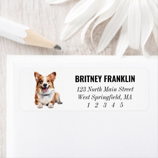 Welsh Corgi retour adreslabels Etiket (Insitu)