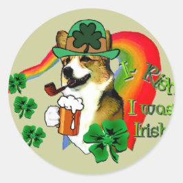 Welsh Corgi Saint Patrick's Day Ronde Sticker