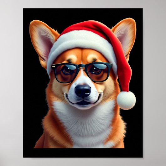 Welsh Corgi Santa Christmas Sweater Xmas Funny Cor Poster (Voorkant)