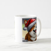 Welsh Corgi, Santa, kerstkoffie Mok (Voorkant rechts)
