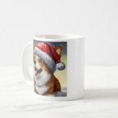 Welsh Corgi, Santa, kerstkoffie Mok (Voorkant links)