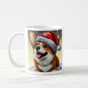 Welsh Corgi, Santa, kerstkoffie Mok