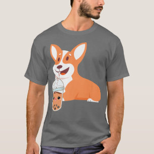 Welsh Corgi Schattig S Corgi Drink Bubble Tea14 T-shirt