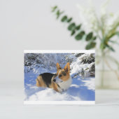 Welsh Corgi Snow Day Briefkaart (Staand voorkant)
