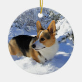 Welsh Corgi Snow Day Keramisch Ornament (Voorkant)
