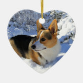 Welsh Corgi Snow Day Keramisch Ornament (Voorkant)