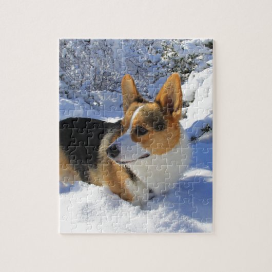 Welsh Corgi Snow Day Legpuzzel (Verticaal)