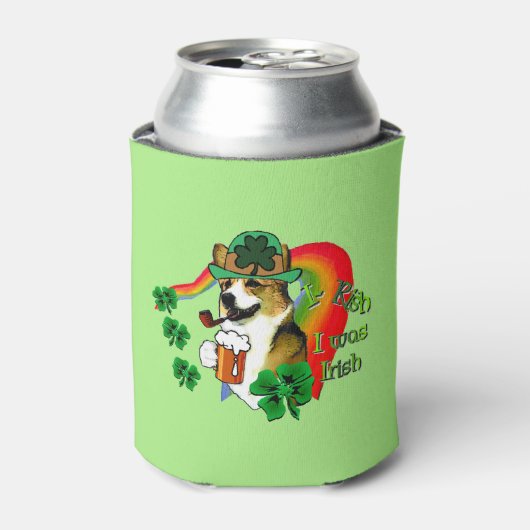 Welsh Corgi St Patricks Day Blikjeskoeler (Blikje Voorkant)