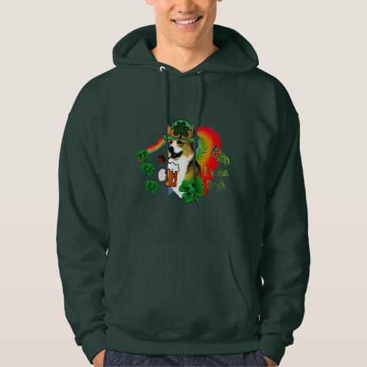 Welsh Corgi St Patricks Day Hoodie (Voorkant)