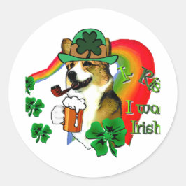Welsh Corgi St Patricks Day Ronde Sticker