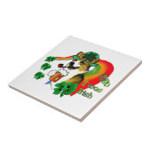 Welsh Corgi St Patricks Day Tegeltje (Zijkant)