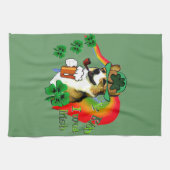 Welsh Corgi St Patricks Day Theedoek (Horizontaal)