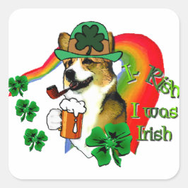 Welsh Corgi St Patricks Day Vierkante Sticker