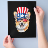 Welsh Corgi USA Vlag Hoed Bril 4 juli Flyer (Hand)