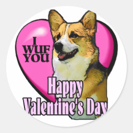 Welsh Corgi Valentijnsdag Gifts Ronde Sticker
