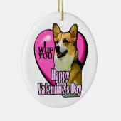 Welsh Corgi Valentijnsdag Keramisch Ornament (Rechts)